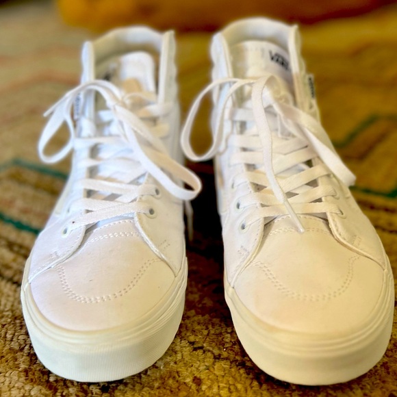 BRAND NEW VANS! white high tops. Never worn. - Picture 1 of 5